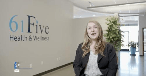Woman inside the 61Five Health & Wellness Clinic